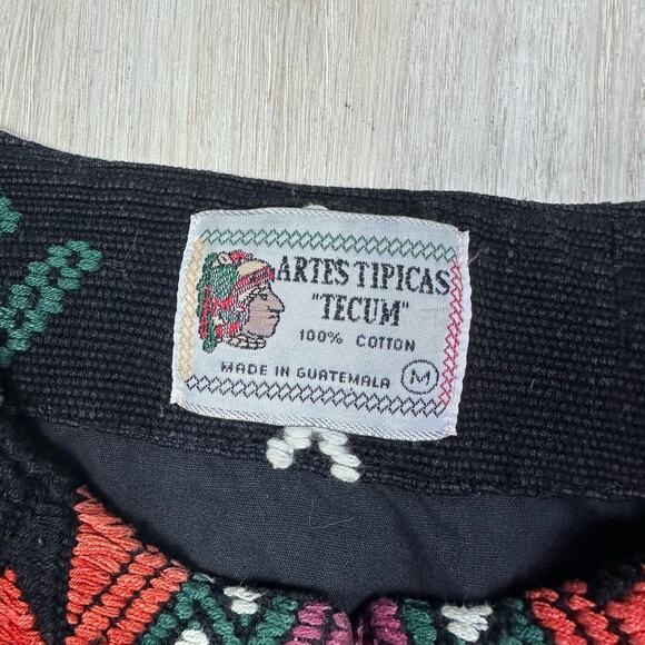 Artes Tipicas Tecum Black Multi Color Embroidered Southwest 90s Vest Medium - Picture 9 of 11